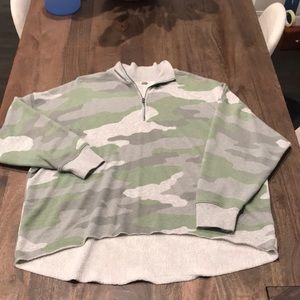 AERIE CAMO 1/4 ZIP FLEECE
